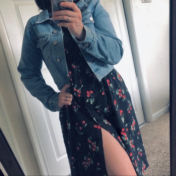 Vintage Dresses & Skirts - Vintage 90s Cherry Midi Button Down Dress